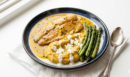 Tilapia en Salsa de Maracuyá